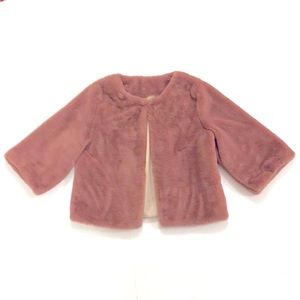 Pink Jacket M-L Plush 3/4 length sleeve Soft Made in Italy Excellent Condition